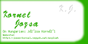 kornel jozsa business card